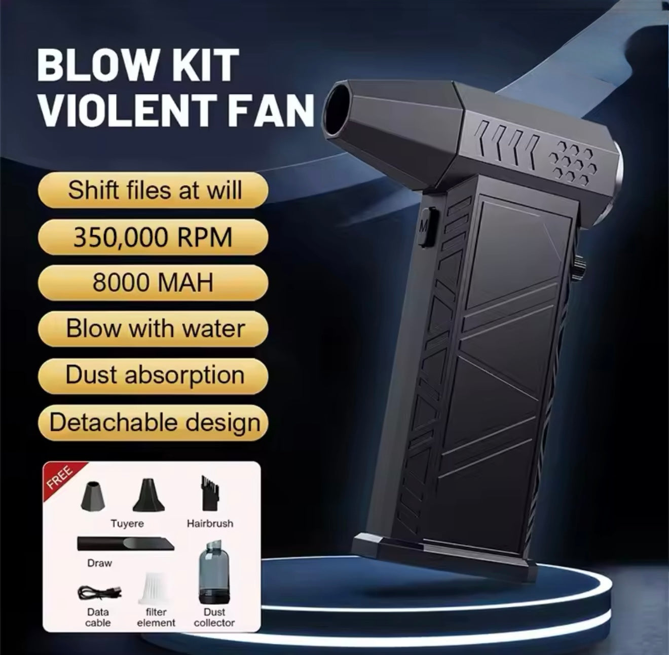 350,000RPM Turbo Air Blower – Ultra Power for Cleaning & Drying