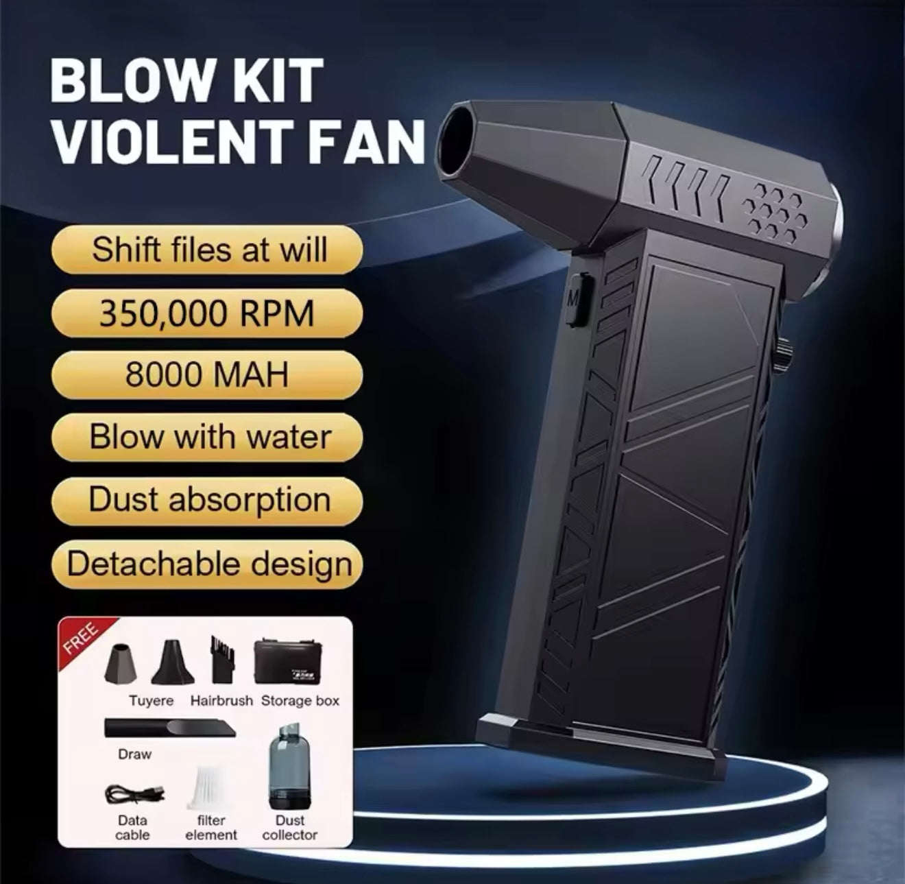 350,000RPM Turbo Air Blower – Ultra Power for Cleaning & Drying