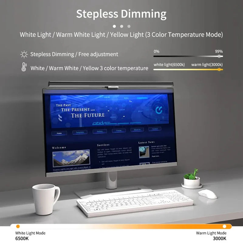 50cm Monitor Hanging Light – Eye Protection & Space-Saving