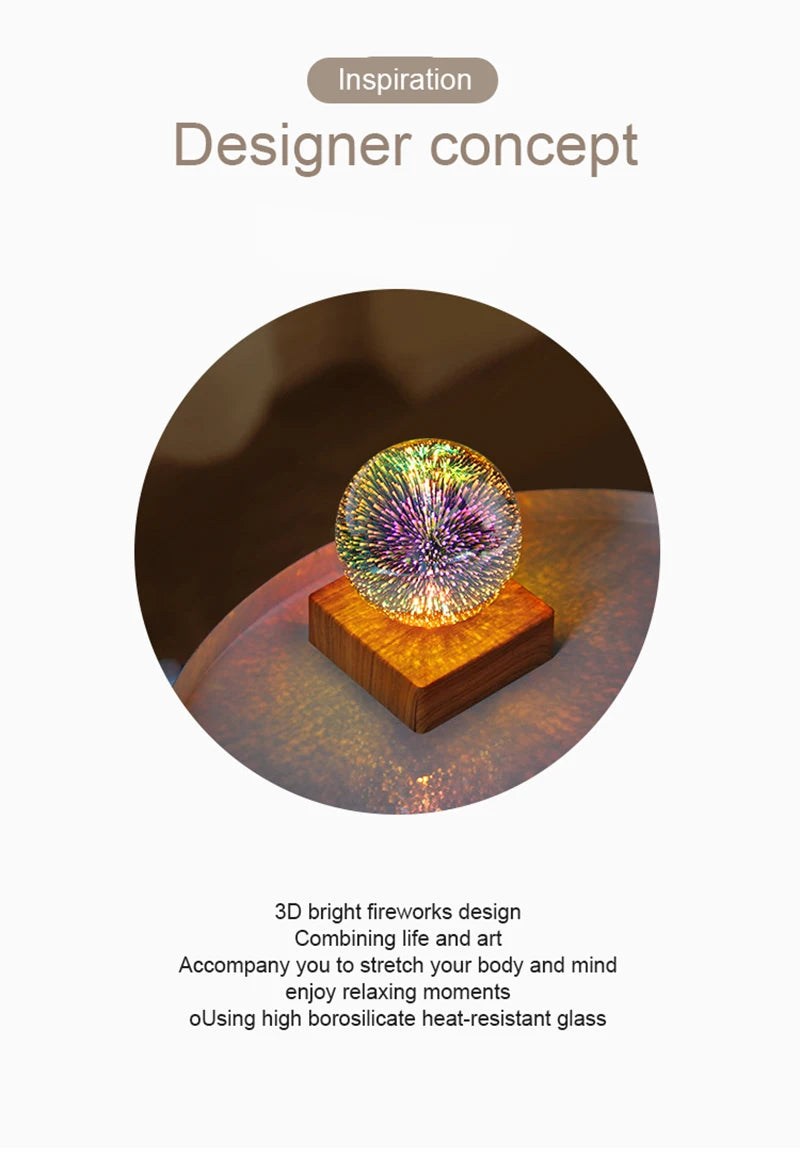 LED 3D Firework Ball Night Light