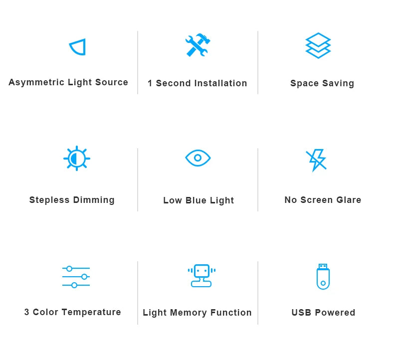 50cm Monitor Hanging Light – Eye Protection & Space-Saving