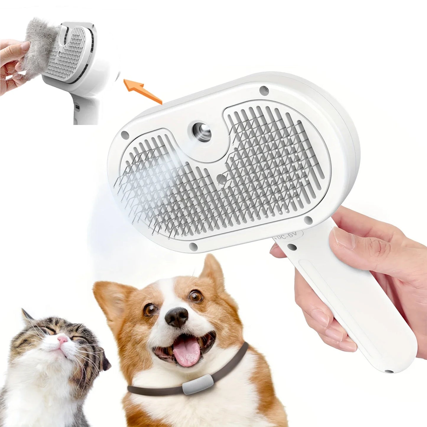 FurEase™ Spray & Comb – Pet Shedding Brush