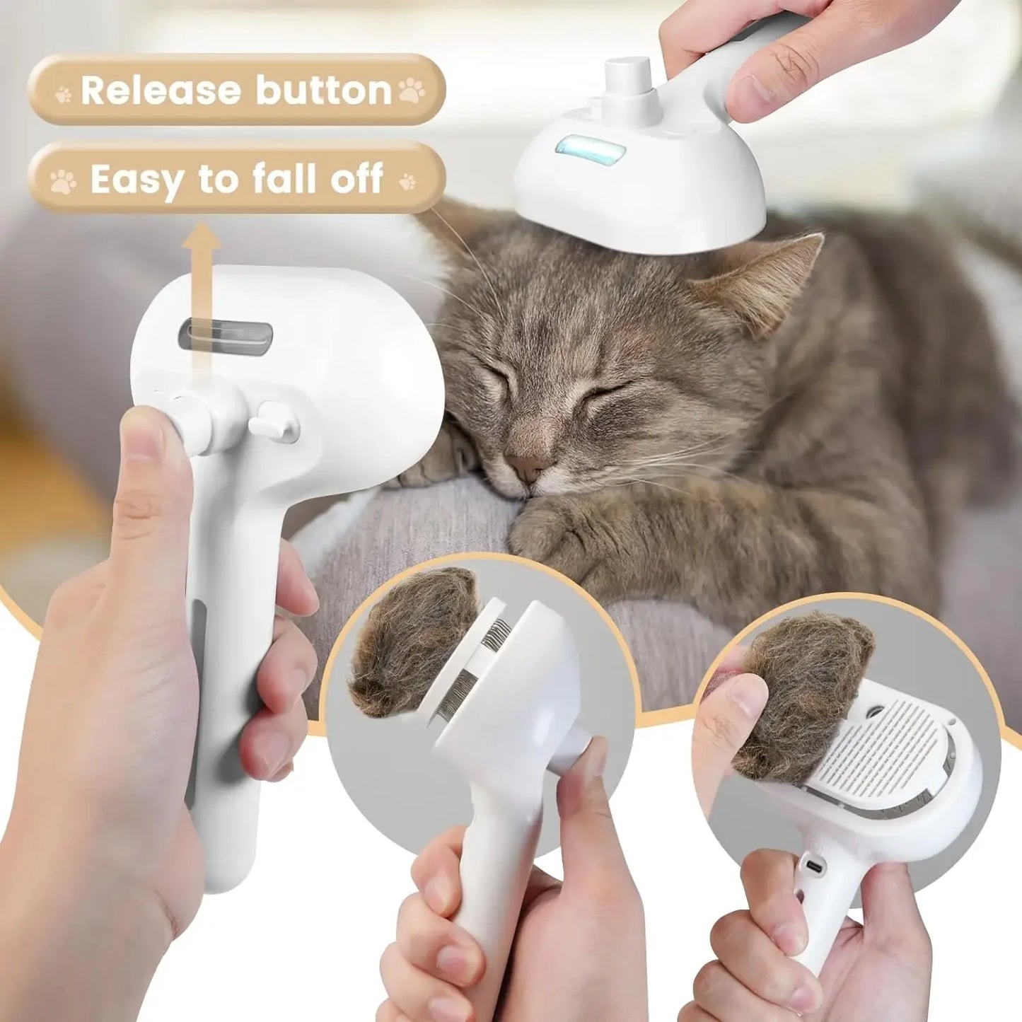 FurEase™ Spray & Comb – Pet Shedding Brush