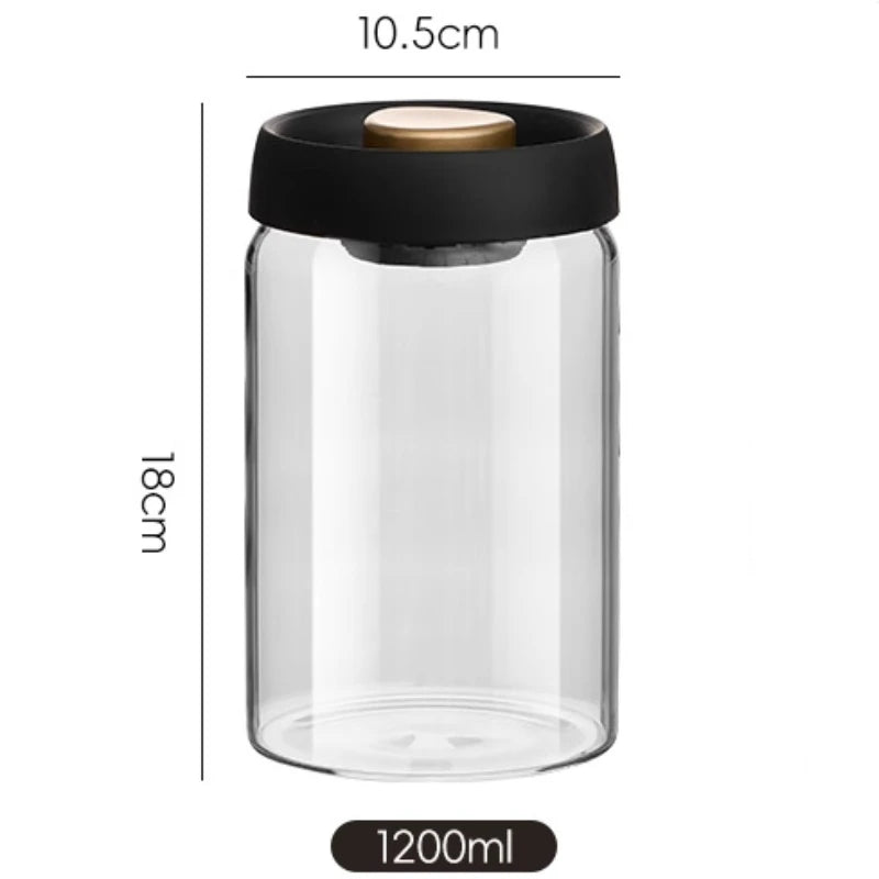 Vacuum Sealed Glass Jar for Coffee, Tea & Food Storage