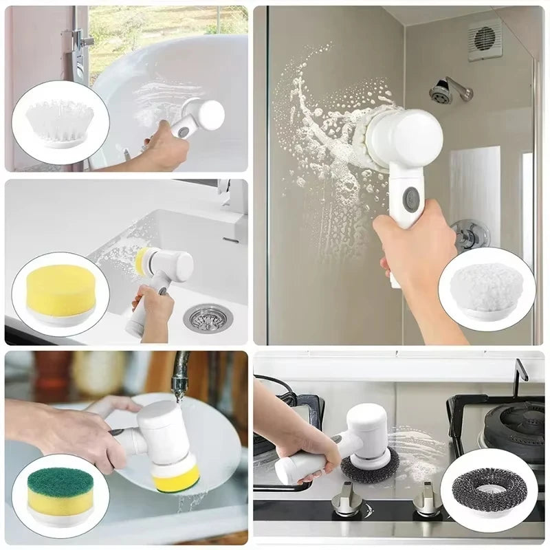 Electric Spin Scrubber β 5-in-1 Rechargeable Cleaning Brush