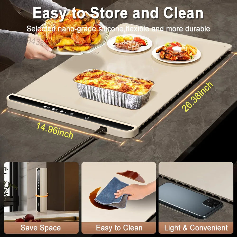 Electric Warming Tray – Fast Heating, Foldable, 3 Temps