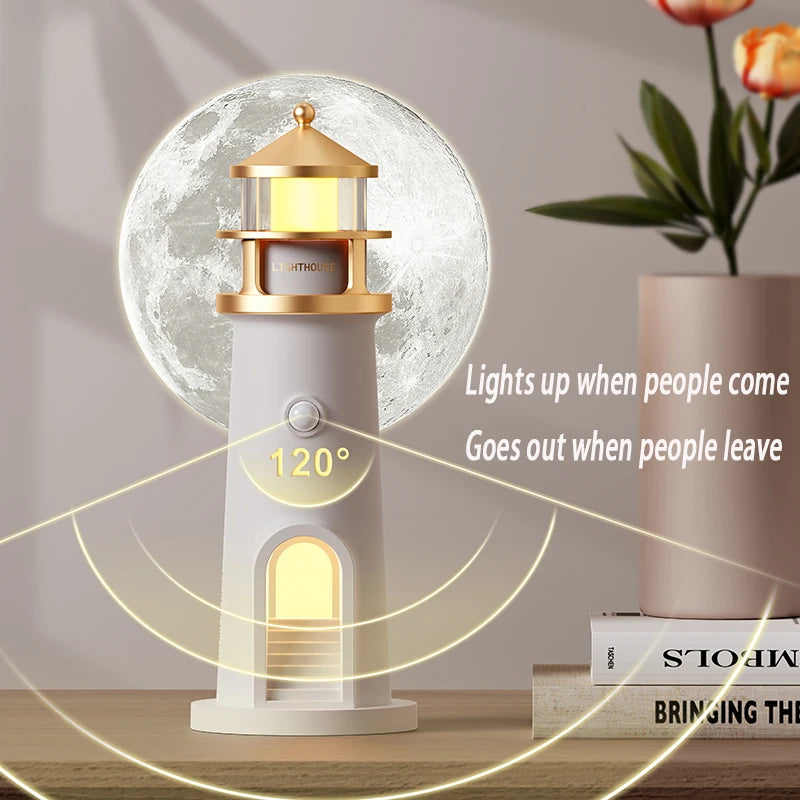 Moon Projection Lighthouse Lamp