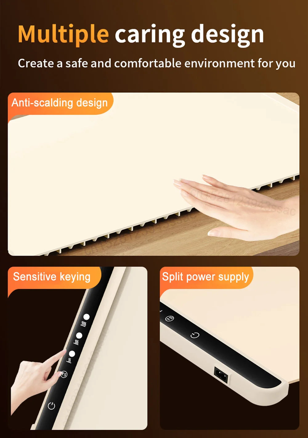 Electric Warming Tray – Fast Heating, Foldable, 3 Temps