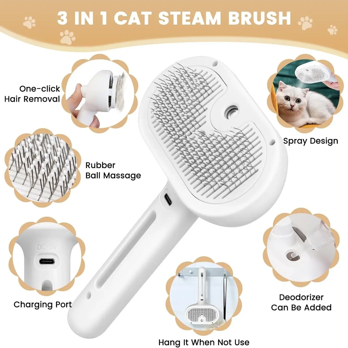 FurEase™ Spray & Comb – Pet Shedding Brush