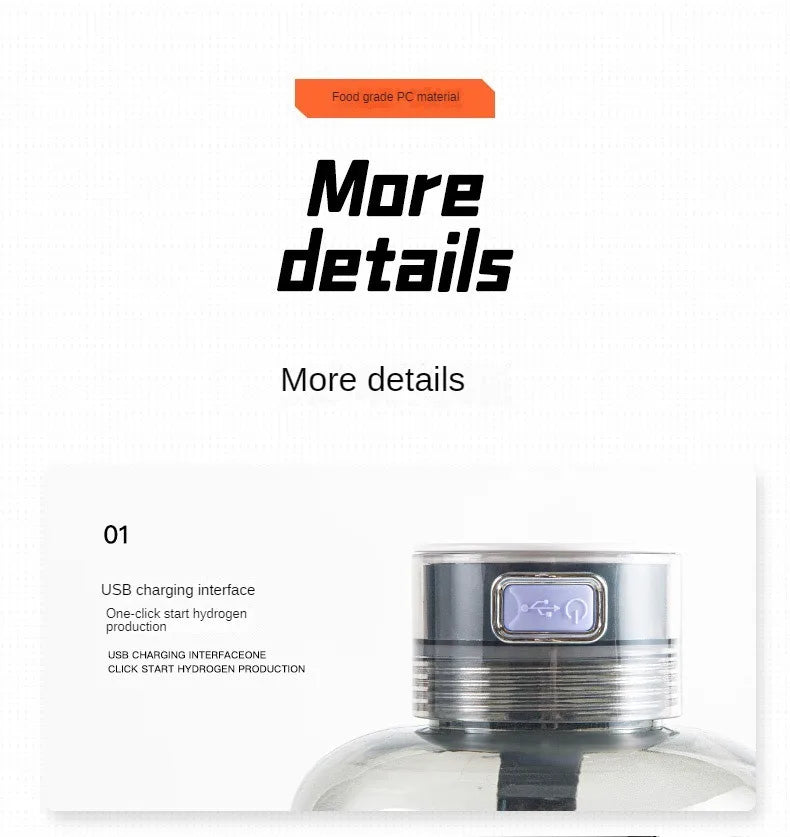 Hydrogen Water Bottle – 1.5L Portable Hydrogen Generator