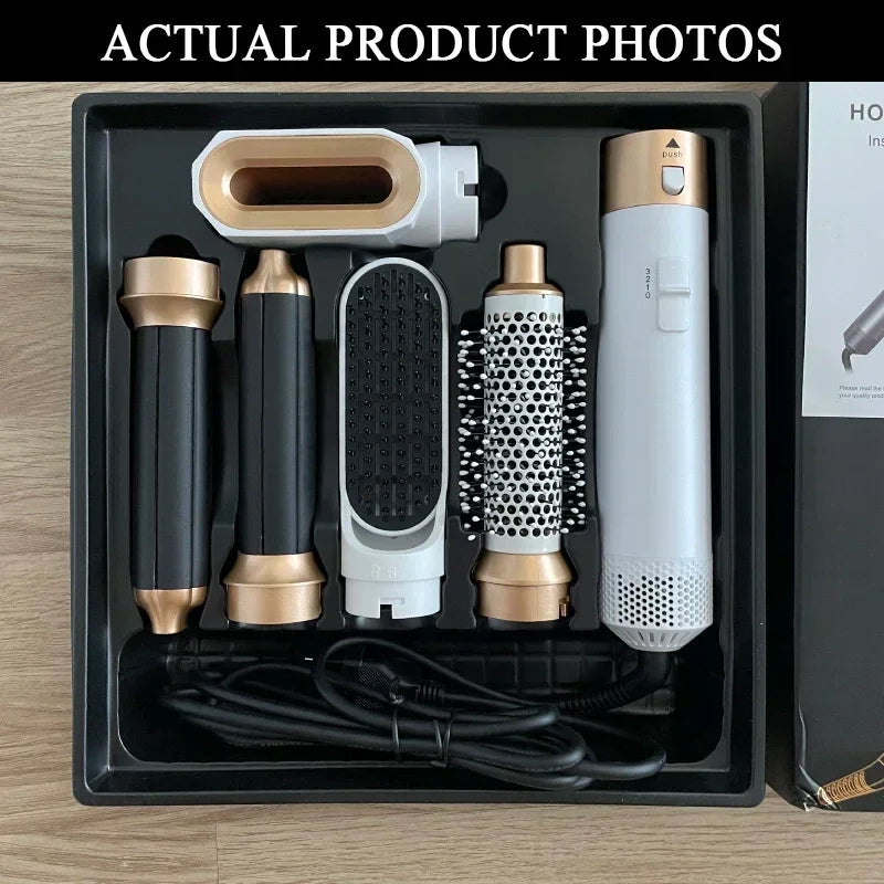 5-in-1 Hair Dryer Brush Set – Curl, Straighten, Style Easily