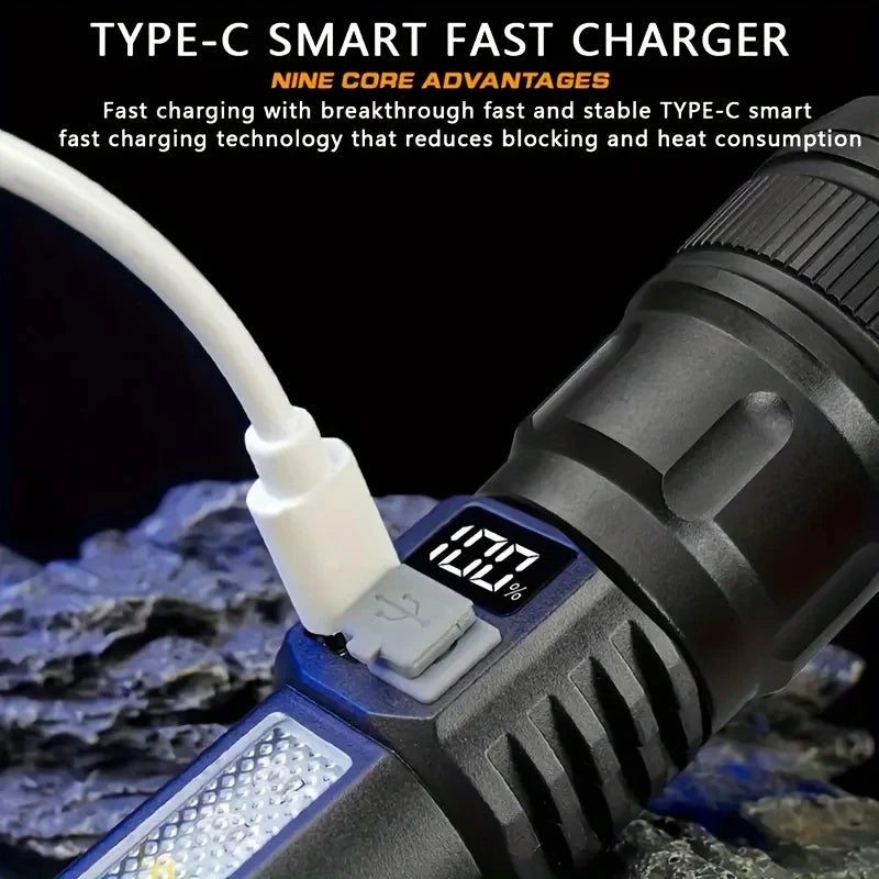 Rechargeable LED Flashlight β 5 Modes + Side Light