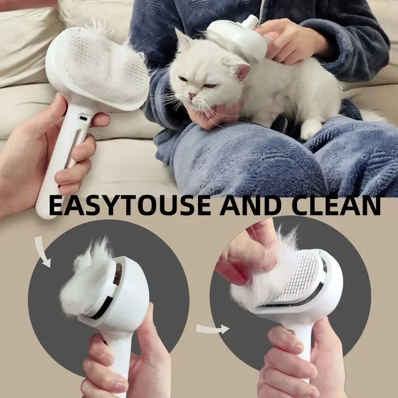 FurEase™ Spray & Comb – Pet Shedding Brush