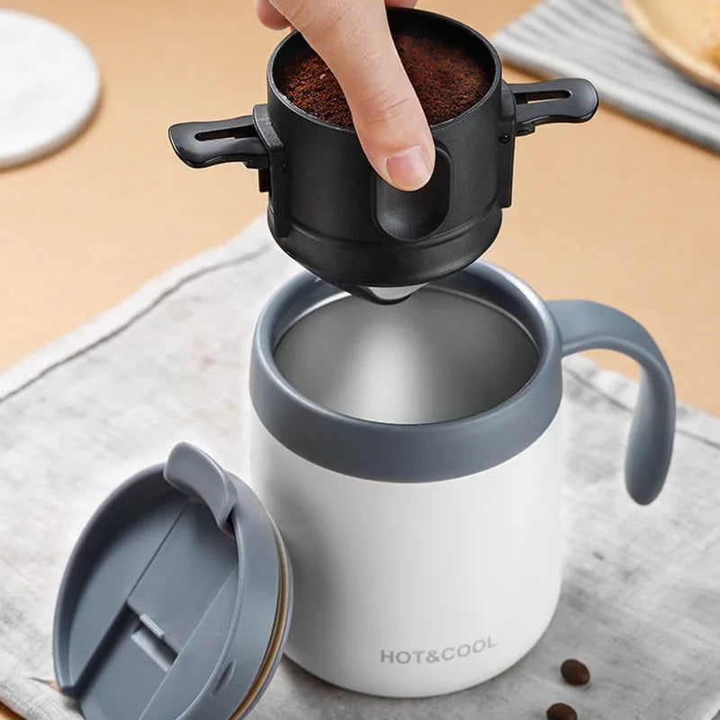 304 Stainless Steel Coffee Filter Set – Eco-Friendly Portable Brewer