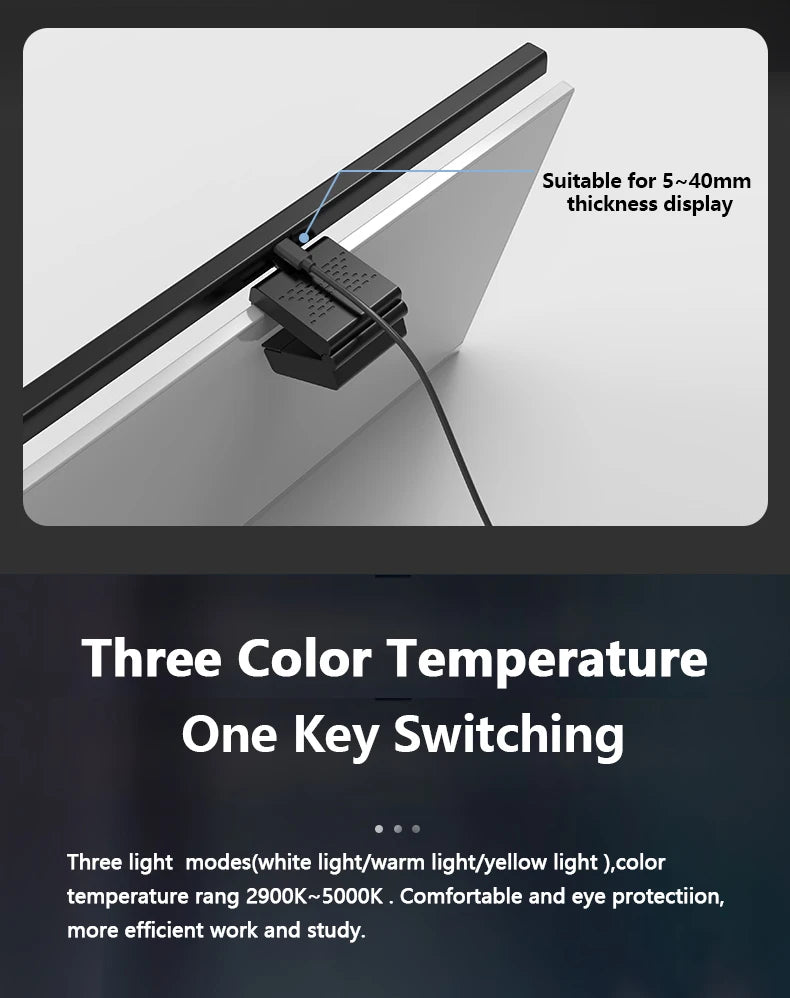 50cm Monitor Hanging Light – Eye Protection & Space-Saving