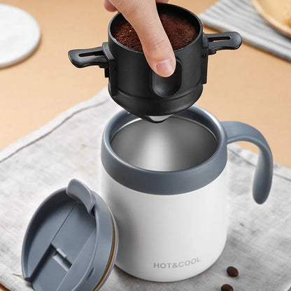 304 Stainless Steel Coffee Filter Set – Eco-Friendly Portable Brewer