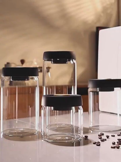 Vacuum Sealed Glass Jar for Coffee, Tea & Food Storage